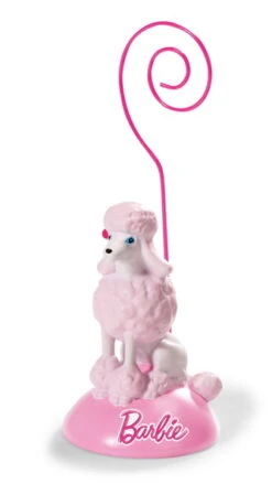 Nici 34379 Fotohalter BARBIE Rosa Pudel Sequin Ca 10cm Polyresin Zettelhalter