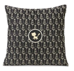 Nici 44015 Baumwollkissen Katze 2-seitig Bedruckt Schwarz Ca 37x37cm