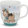 Nici 44151 Tasse Rentier Reny Heart +Pinguin Kaffeetasse 9,5x10cm Winter Glamour