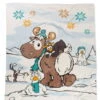 Nici 44158 Kuschel-Decke Winter Glamour Rentier Gans Pinguin 125x160cm Plüsch