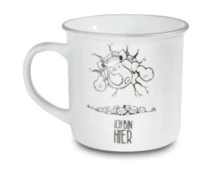 Nici 45029 Porzellantasse Metallic "Ich Bin Hier, Das Muss Reichen" Nashorn