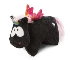 Nici 47382 Kuscheltierkissen Schwarzes Einhorn Rainbow Yin & Yang 40x30cm Plüsch