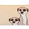 Nici 48747 Kissen Erdmännchen Meerkat Ethno Style 43x25cm Plüsch GREEN