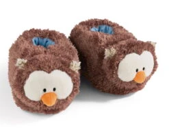 Nici 48934 Hausschuhe Eule Oscar Figürlich Größe 34-37 (M) Plüsch GREEN