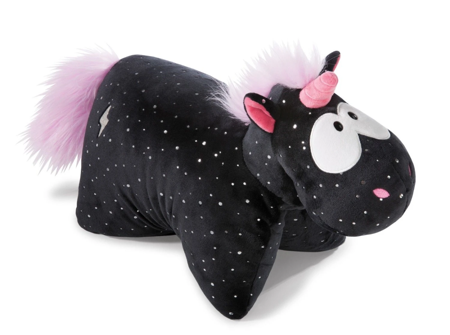 Nici 41426 Kuscheltier-Kissen 2in1 Schwarzes Einhorn Carbon Flash Plüsch 40x30cm 2 Nici 41426 Kuscheltier-Kissen 2in1 Schwarzes Einhorn Carbon Flash Plüsch 40x30cm – Bild 2